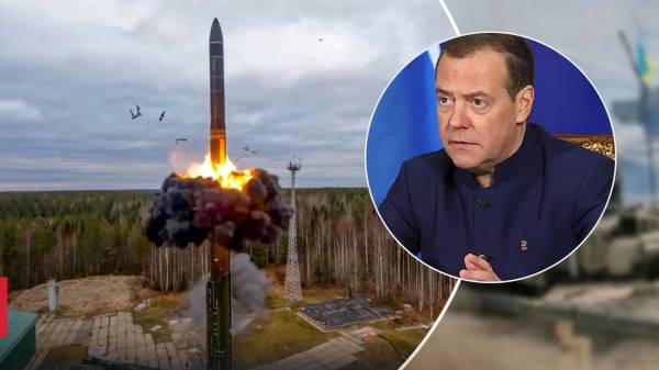 “Не ядерний блеф”: Медведєв пригрозив ядеркою та ударами по партнерах України