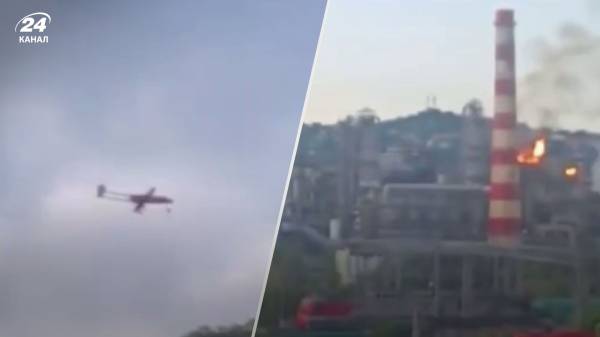 Момент удару дроном по НПЗ у Туапсе потрапив на відео
