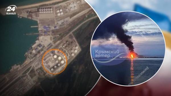 Поврежденный нефтяной терминал: журналисты показали спутниковые снимки порта “Кавказ” в Крыму