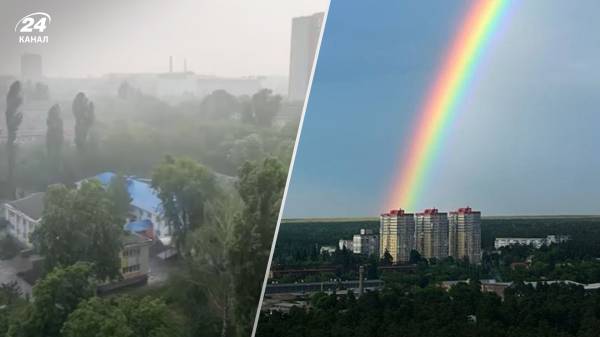 Ливень, гром и радуга одновременно: в Киеве встретились 3 природных явления