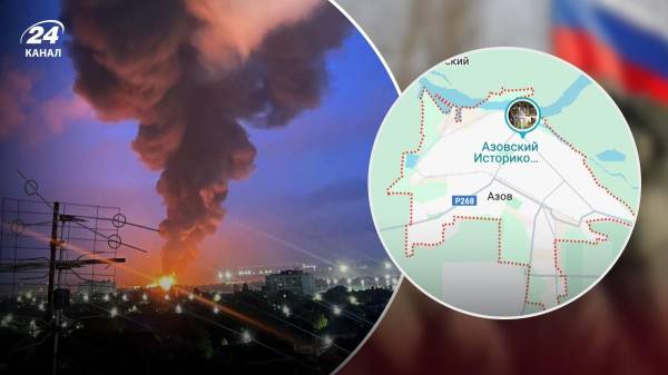 Беспилотники ударили по российскому Азову: показываем на карте, где вспыхнул пожар