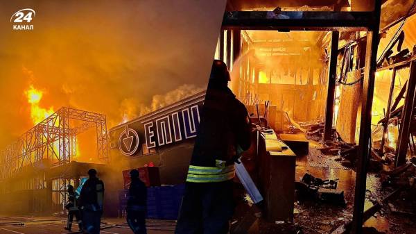 Згорів ущент: Росія повністю знищила ще один “Епіцентр” у Херсоні
