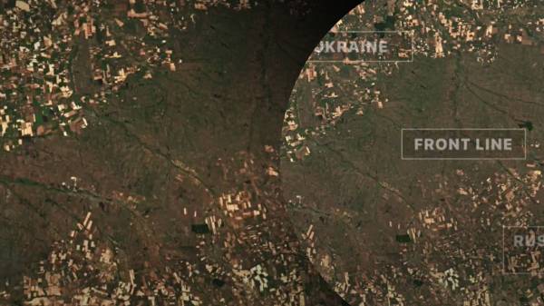Выжженная боями земля: линия фронта в Украине видна даже из космоса