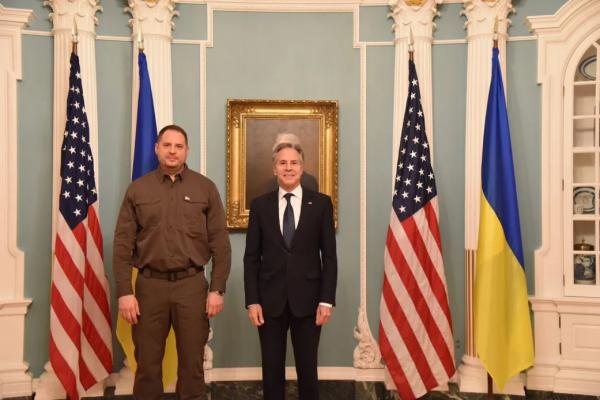 Єрмак зустрівся з держсекретарем США: обговорили військову підтримку України і саміт НАТО