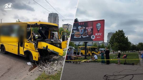 Во Львове автобус “снес” электроопору: есть пострадавшие пассажиры