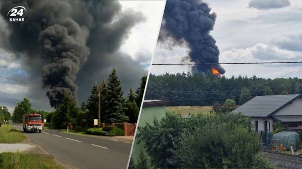 На мусороперерабатывающем заводе в Польше произошло несколько взрывов и вспыхнул сильный пожар