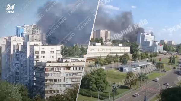Над Борщагівкою у Києві здіймається сірий дим, його видно за сотню метрів: що кажуть в ДСНС