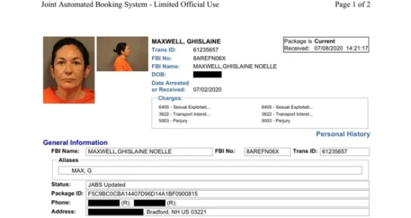 Гіслейн Максвелл (Фото: Міністерство юстиції США)