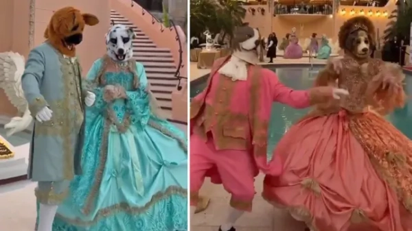 Зображення, на яких зображені фуррі, що танцюють на гала-вечорі Мар-а-Лаго.