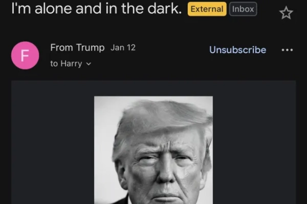 Дональд Трамп надсилає дивний електронний лист своїм прихильникам, в якому він пише, що «сам і в темряві»