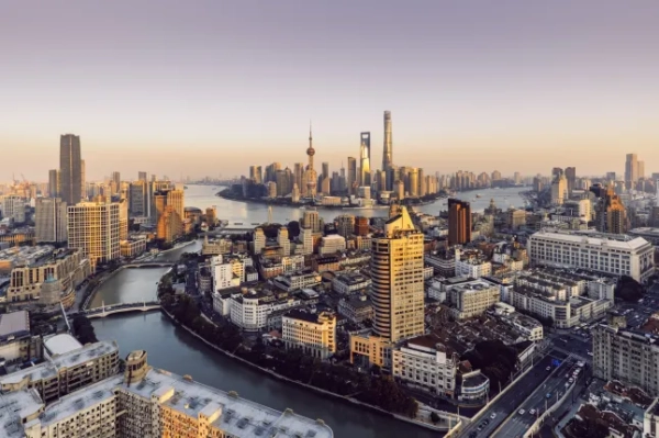 Горизонт Шанхаю в сутінках