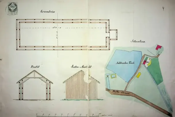 Будиночок 1866 року, який розташований біля вілли, який нібито хотів купити Епштейн. Він на мапі позначений червоним і на ньому знак N. Вілли, збудованої 1894 року, на цьому плані ще немає / © Тетяна Казанцева