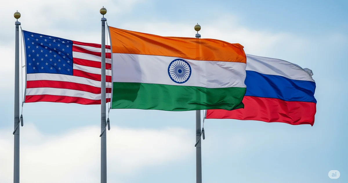 Прапори США, Індії та Росії