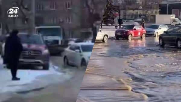 Київ затопило: біля метро прорвало труби, машини пливуть вулицями.