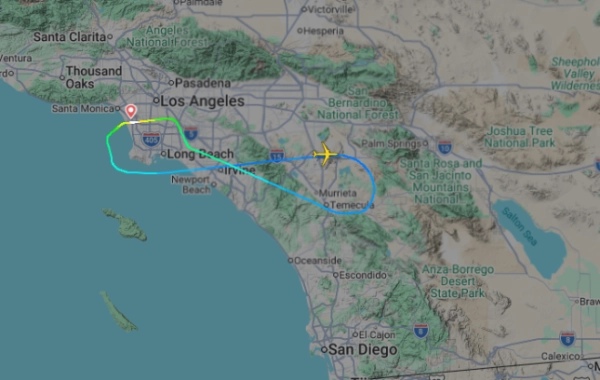 Знімок екрана маршруту літака Flightradar.