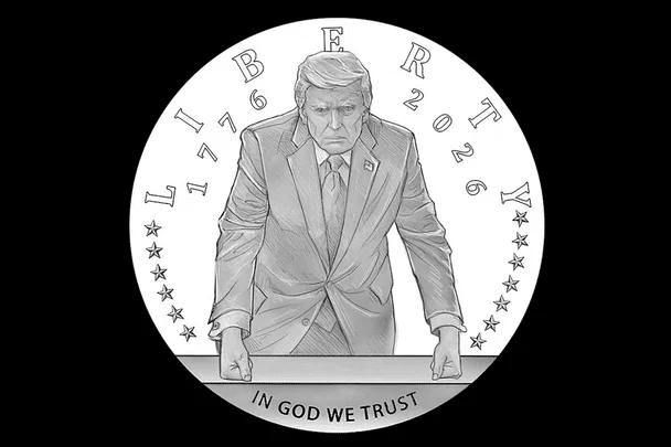 Дизайн золотої монети із зображенням Дональда Трампа / © Монетний двір США