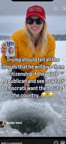 MAGA, обдурена штучним інтелектом, красунею в бікіні насправді керує індійська шахрайка ЕМІЛІ ХАРТ