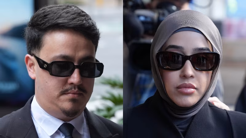 Ahmad Rashad Nadir and Sarah Abu Lebdeh both wearing sunglasses.