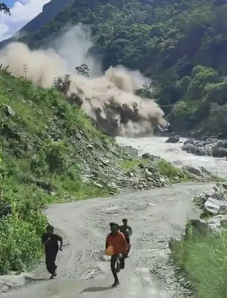Terrifying POV video shows group narrowly escaping Nepal glacier collapse