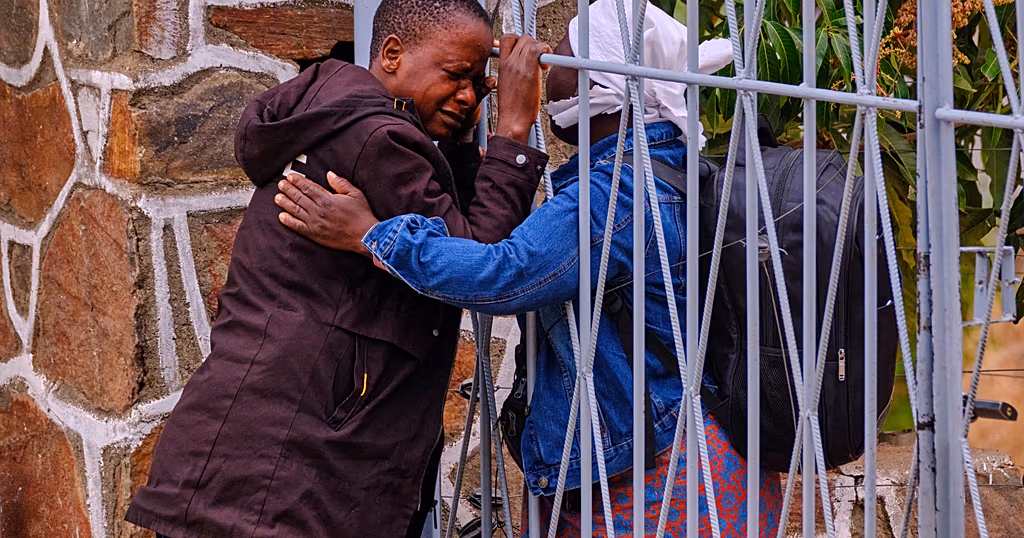 Philis Hamandise at a victim identification center after losing her 9-year-old daughter and 6-year-old nephew in a ferry capsizing on Lake Kariba, Zimbabwe, Aug. 13, 2026