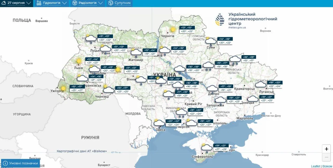 Прогноз погоди.