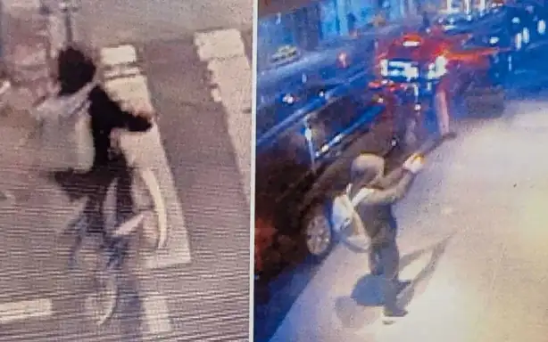 Дві фотографії, опубліковані поліцією Нью-Йорка, показують невстановленого стрілка генерального директора UnitedHealthcare Браяна Томпсона. На одному фотографії зображений підозрюваний перед тим, як він смертельно поранив 50-річного чоловіка, за даними поліції. На іншій фотографії зображений стрілок, який втікає неподалік від місця події на велосипеді. NYPD