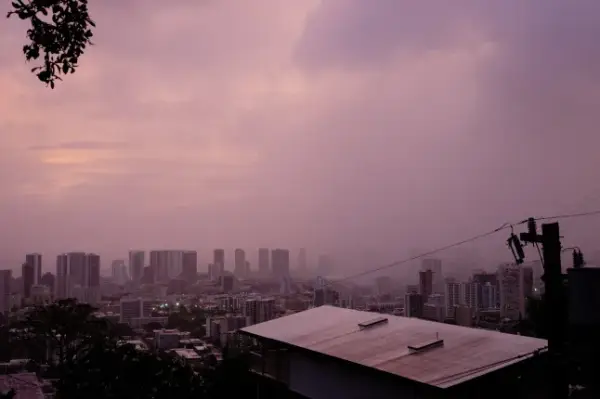 Mandatory Credit: Photo by J Matt/ZUMA Press Wire/Shutterstock (17093646a) Hurricane Lala's outer bands of rain arrive in Honolulu at sunset on August 15, 2026 as the storm's eye passes south of the Big Island's South Point ??"? the southernmost tip of the U.S. The Category I storm became a slow-moving hurricane Saturday morning with sustained winds of 74 miles-per-hour. Powerful winds as many as 24 inches of rain are forecast for Hawaii island in the islands' first hit by a hurricane in 34 years. In Honolulu, as seen in the picture, there are already spot power outages and Lala's winds blowing at tropical storm force are due to arrive at two o'clock Sunday morning. Hurricane Lala Begins To Arrive On Oahu, Honolulu, Hawaii, USA - 15 Aug 2026