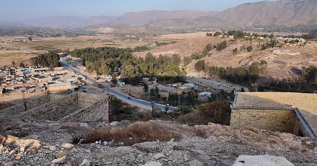 Aerial view of Wukro town in the Tigray region of northern Ethiopia