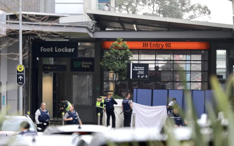 Police outside Sylvia Park mall on 13 August, 2026.