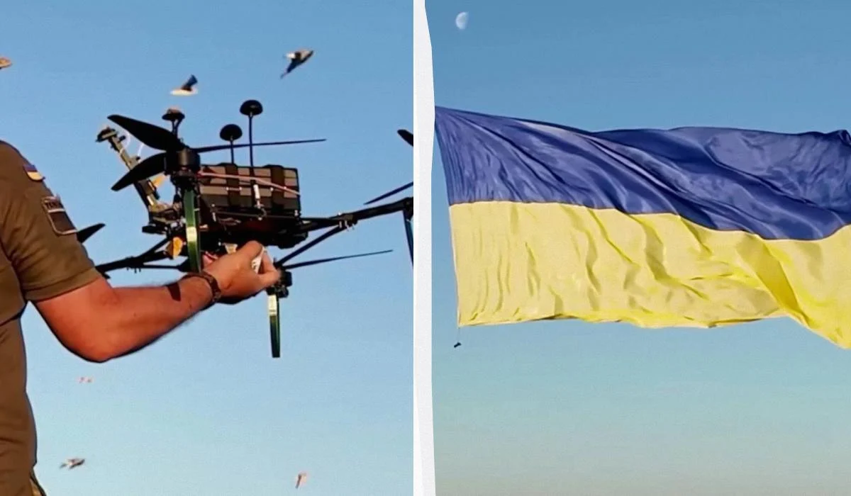 Над Чорним морем замайорів велечезний прапор України: прикордонники показали відео