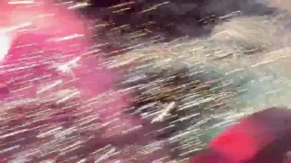 Terrifying moment out-of-control firework flies into crowd & burns tourists as 27 people injured on Spanish beach