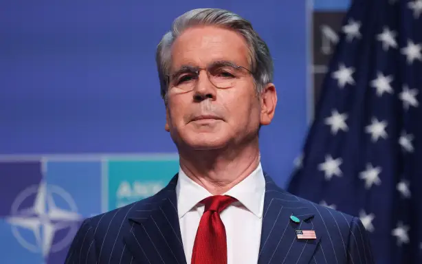 U.S. Treasury Secretary Scott Bessent attends the press conference of Donald Trump, President of United States, during the 2026 NATO Ankara Summit in Ankara, Turkiye, on July 8th, 2026. (Photo by Beata Zawrzel/NurPhoto) (Photo by Beata Zawrzel / NurPhoto via AFP)