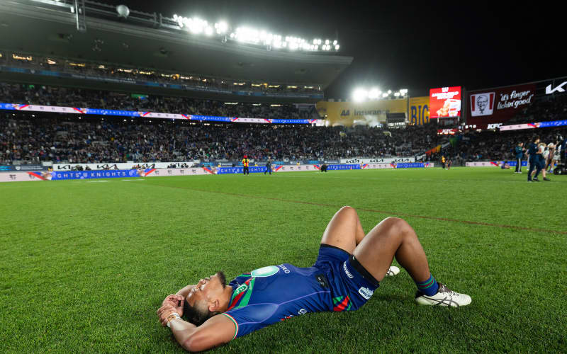 Demitric Vaimauga reflects on Warriors' semifinal loss to Newcastle Knights at Eden Park.Photo credit:Brett Phibbs/Photosport