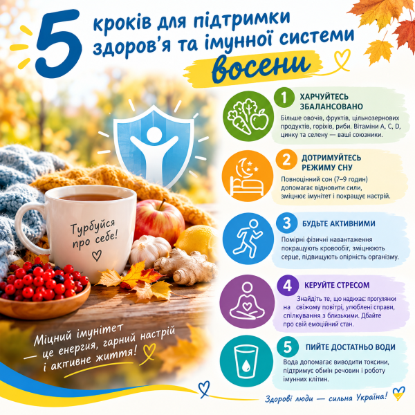 П’ять кроків для зміцнення імунітету восени