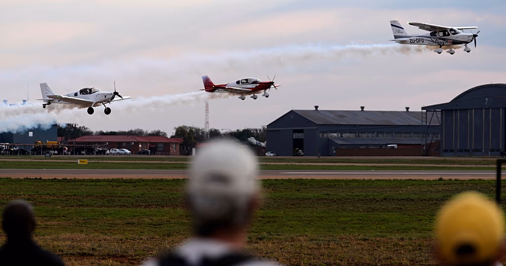 Sling Aircraft perform during Africa Aerospace and Defence 2026 at Waterkloof Air Force Base, in Pretoria, South Africa, Saturday, Sept. 19, 2026.