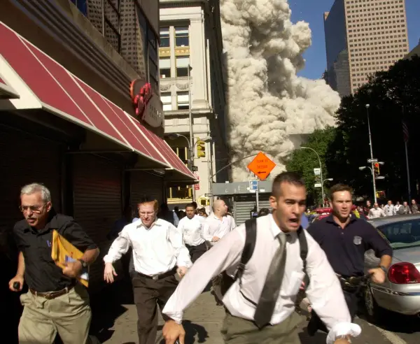 The North Tower collapses