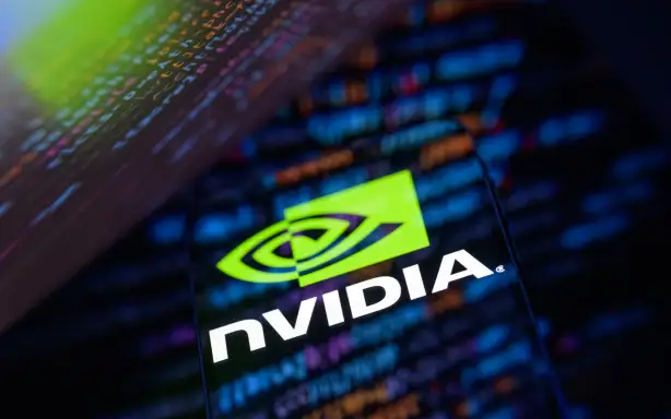 Логотип NVIDIA відображається на екрані мобільного телефону в цій фотоілюстрації в Брюсселі, Бельгія, 23 лютого 2026 року. (Фото: Джонатан Раа / NurPhoto) (Фото: Джонатан Раа / NurPhoto через AFP)