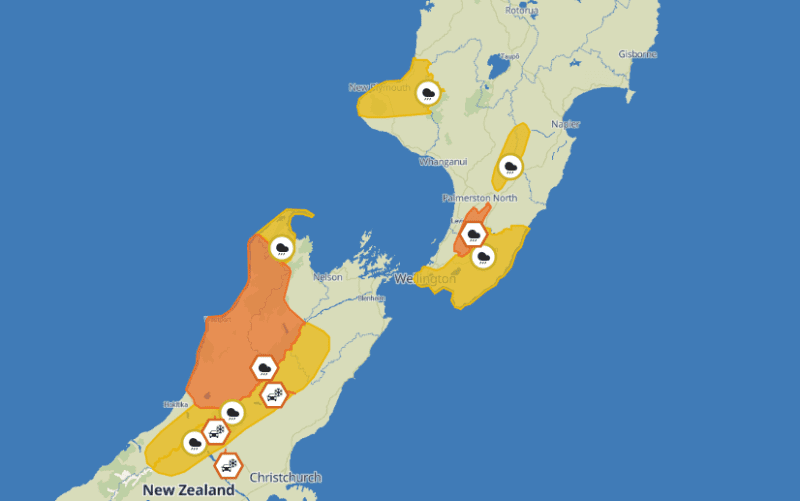 Скріншот вебсайту MetService об 11:50 неділі 6 вересня