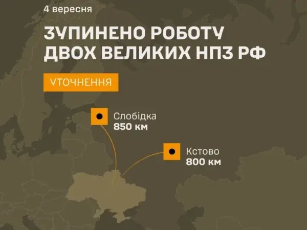 Сили оборони України зупинили роботу двох великих нафтопереробних підприємств рф