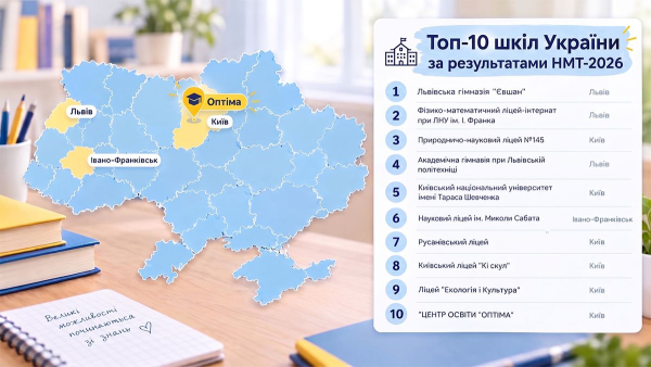 Школи України, що готують до НМТ-2026: рейтинг найкращих